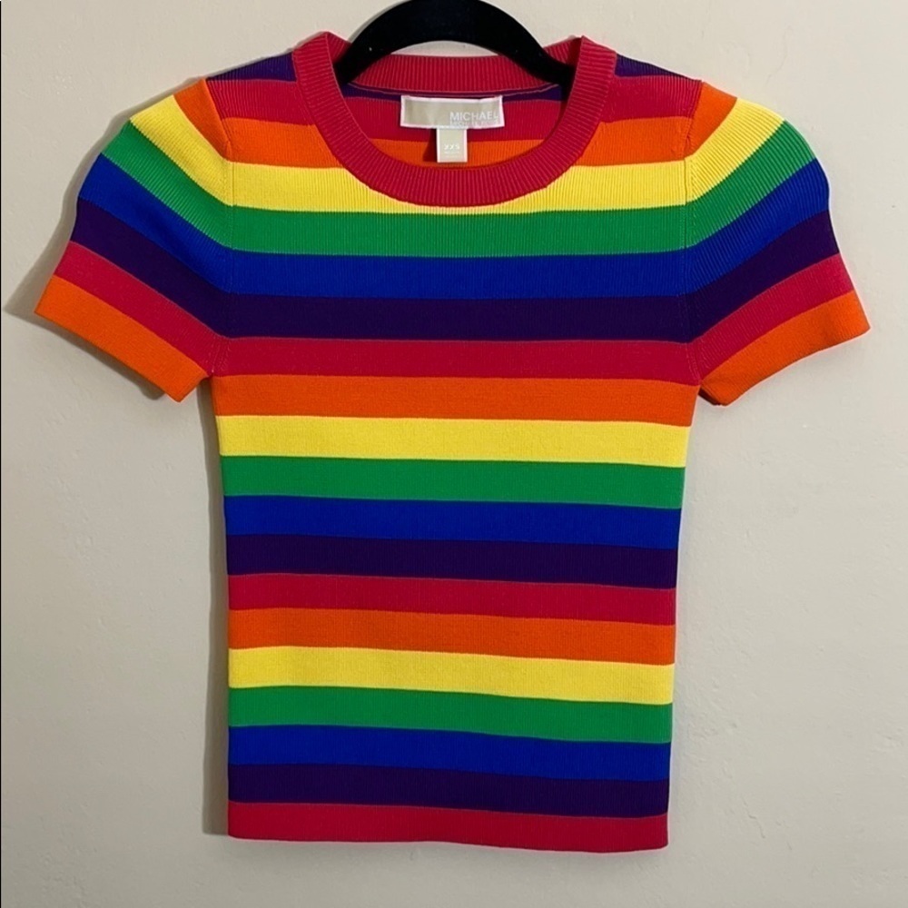 Michael Kors 🌈 Rainbow knit top XXS - Picture 5 of 11